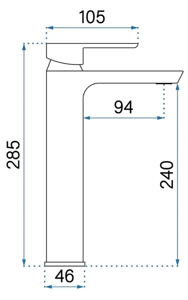 Rea Argus, vysoká umývadlová batéria h-285, medená matná, REA-B3006