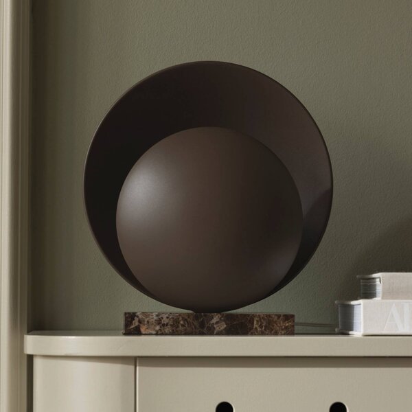 Globen Lighting Stolová lampa ORBIT, hnedá Výška 32 cm Mramorová podstava, Hnedá / hrdzavá, Obývacia izba / jedáleň, kov, Dizajn, Stolová lampa