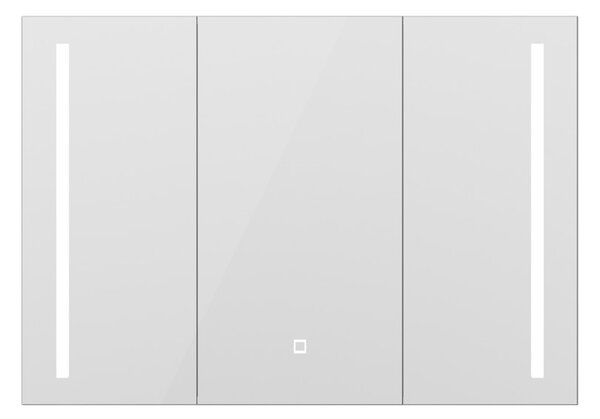 Erga Hana, zrkadlová galérka s LED osvetlením 100x70cm s integrovanou zásuvkou, biela, ERG-V05-HANA-1070-WH