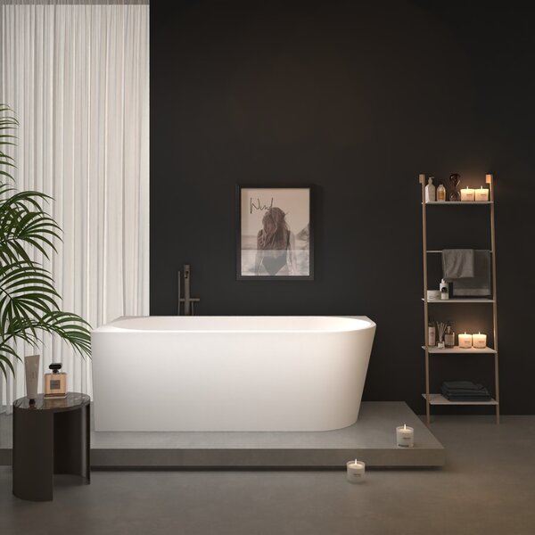 Erga Zara, rohová voľne stojaca vaňa 140x72 cm + odtoková zátka, ľavá, biela lesklá, ERG-ZARA-140072L-WH-WH