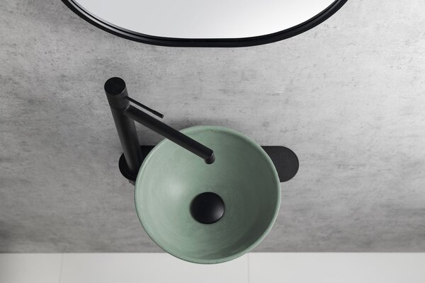 Sapho Sapho, MINOR betónové umývadlo na dosku, priemer 26cm, zelená matná, MR26023