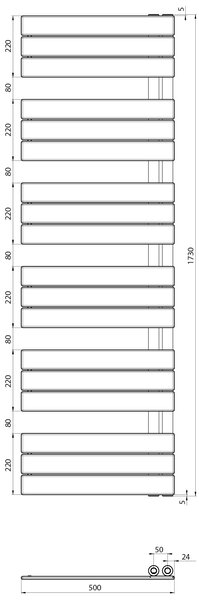 Aqualine Aqualine, MYTHOS vykurovacie teleso 500x1730 mm, biela, LLM517W