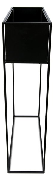 KOVOVÝ KVETINÁČ SO STOJANOM RECT 90X24X64 CM ČIERNA