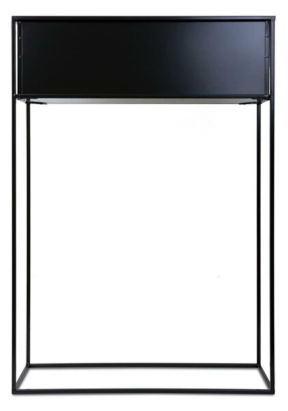 KOVOVÝ KVETINÁČ SO STOJANOM RECT 90X24X64 CM ČIERNA