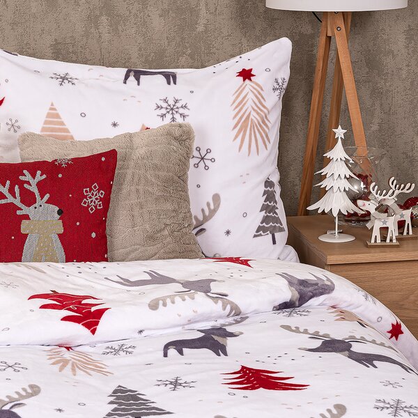 4Home Obliečky Cute reindeer mikroflanel, 140 x 200 cm, 70 x 90 cm