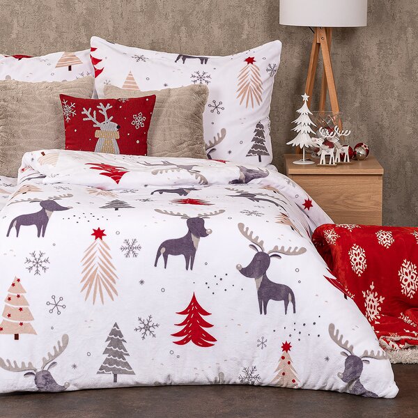 4Home Obliečky Cute reindeer mikroflanel, 140 x 200 cm, 70 x 90 cm