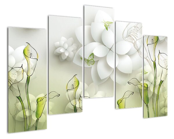 Moderný obraz - kvety (Obraz 125x90cm)