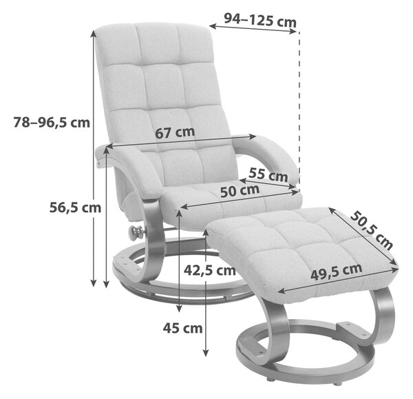 RELAXAČNÉ KRESLO S PODNOŽKOU, textil, béžová P & B - Online Only obývacie izby, Online Only