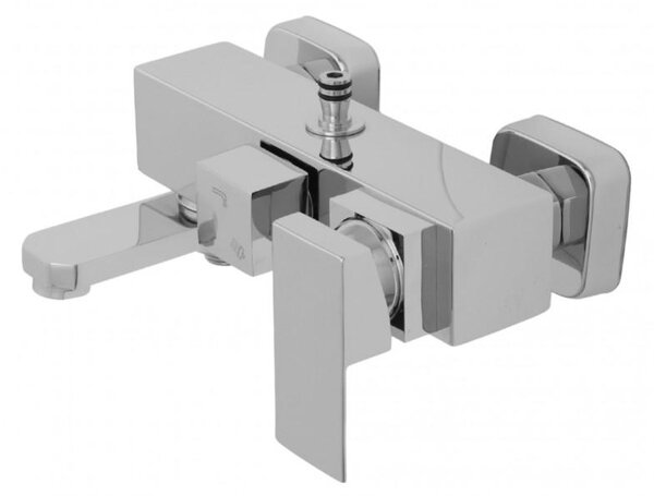 Erga Cube, sprchová batéria s vaňovým výtokom a horným pripojením sprchového stĺpu, 150 mm, chrómová, ERG-YKA-BW.CB-CHR