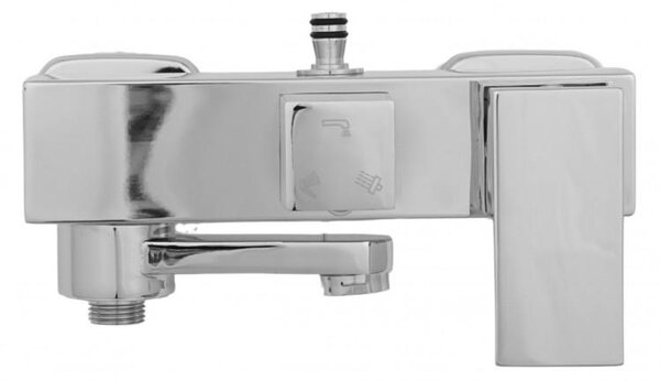 Erga Cube, sprchová batéria s vaňovým výtokom a horným pripojením sprchového stĺpu, 150 mm, chrómová, ERG-YKA-BW.CB-CHR