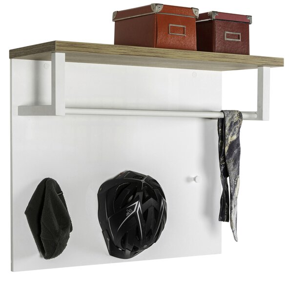 VEŠIAKOVÝ PANEL, farba duba, biela s vysokým leskom, 82/71/35 cm Carryhome - Vešiakové steny, Online Only