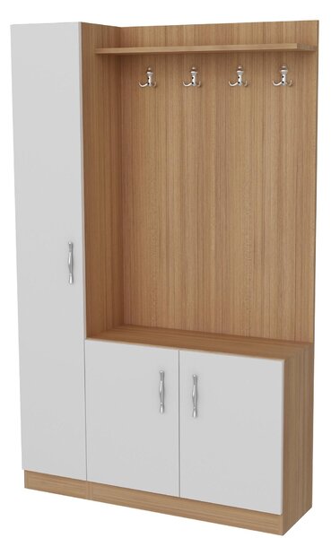 NovýNábytok.sk Predsieňová stena Neturella (biela + teak). Akcia -19%. Vlastná spoľahlivá doprava až k Vám domov. 1102378