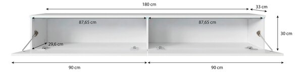 NÍZKA KOMODA, biela, 180/30/33 cm P & B - Online Only drobný nábytok, Online Only