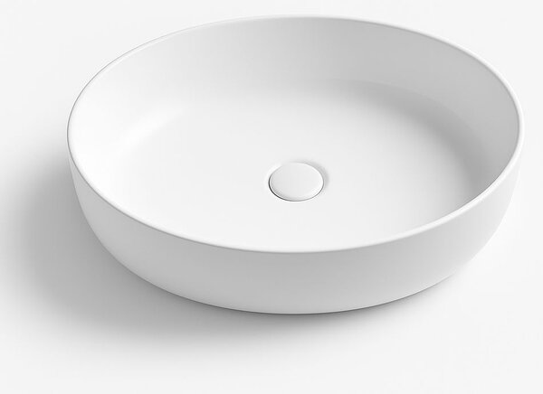 Erga Oval, umývadlo na dosku 550x400x140 mm, biela lesklá, ERG-V03-OVAL55-WH