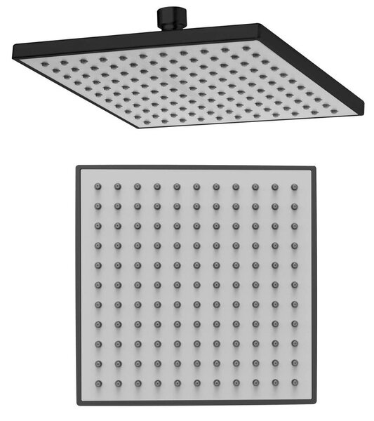 Aqualine Aqualine, Hlavová sprcha, 200x200mm, ABS/čierna mat, SC164B