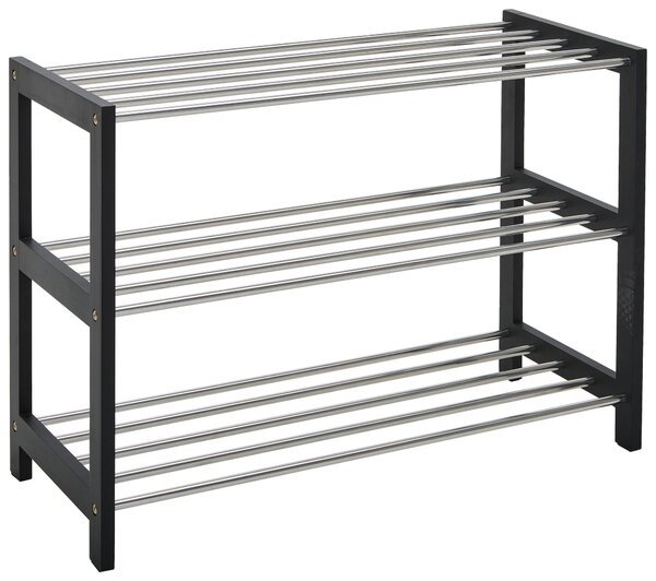 REGÁL NA TOPÁNKY, čierna, strieborná, 77.8/55.8/34.4 cm Carryhome - Online Only drobný nábytok, Online Only