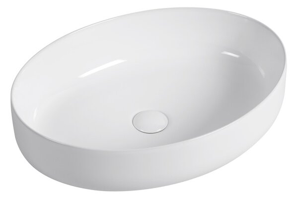 Erga Oval, umývadlo na dosku 550x400x140 mm, biela lesklá, ERG-V03-OVAL55-WH