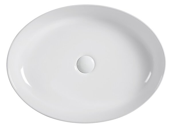 Erga Oval, umývadlo na dosku 550x400x140 mm, biela lesklá, ERG-V03-OVAL55-WH
