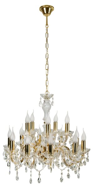 Zlatý krištáľový luster Maria Teresa pre žiarovku 15x E14 – LED lustre a svietidlá > Kolekcie svietidiel > Kolekcia svietidiel MARIA