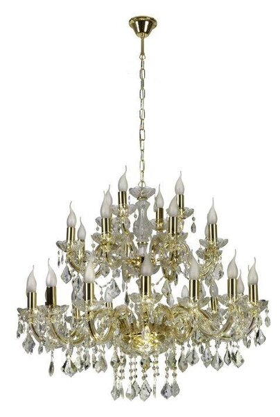Zlatý krištáľový luster Maria Teresa pre žiarovku 28x E14 – LED lustre a svietidlá > Kolekcie svietidiel > Kolekcia svietidiel MARIA