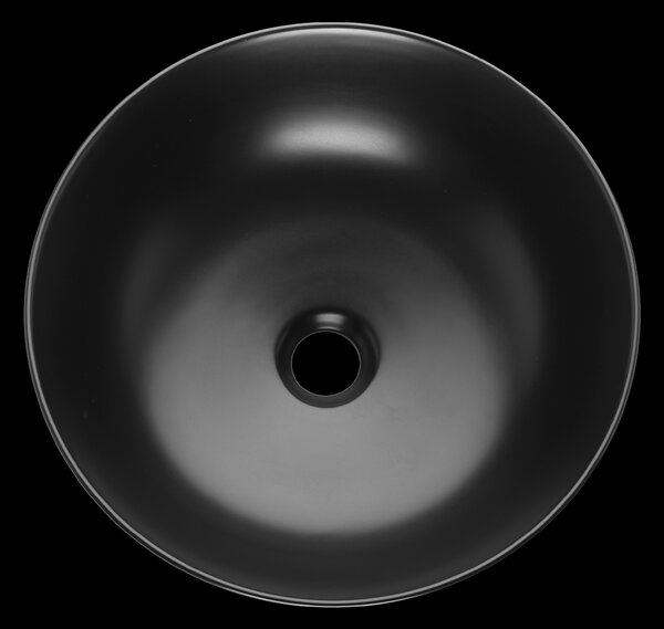 Invena Dokos, umývadlo na dosku 395x395x135 mm, čierna matná, INV-CE-19-005-C