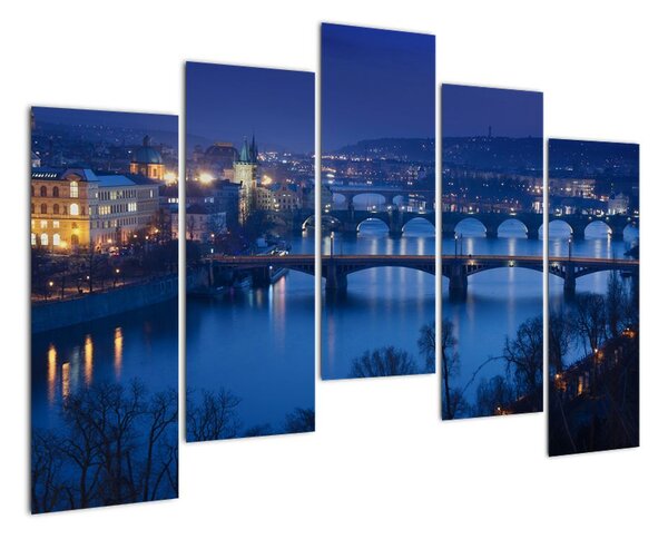 Obraz večerné Prahy (Obraz 125x90cm)