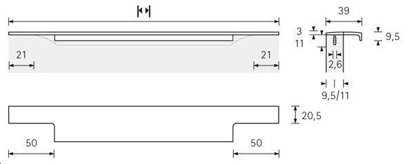 Hettich LAMEZIA chróm lesklý 295 mm