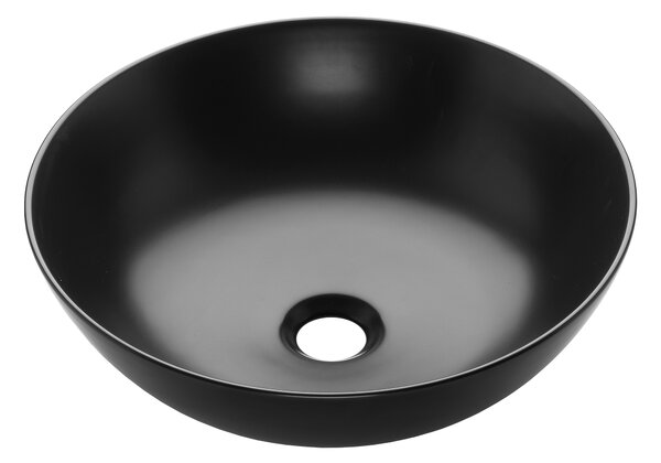 Invena Dokos, umývadlo na dosku 395x395x135 mm, čierna matná, INV-CE-19-005-C