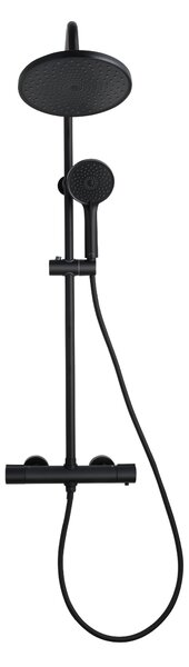 Invena Volos, sprchová sada s termostatickou batériou, čierna matná, INV-AU-37-T04-V