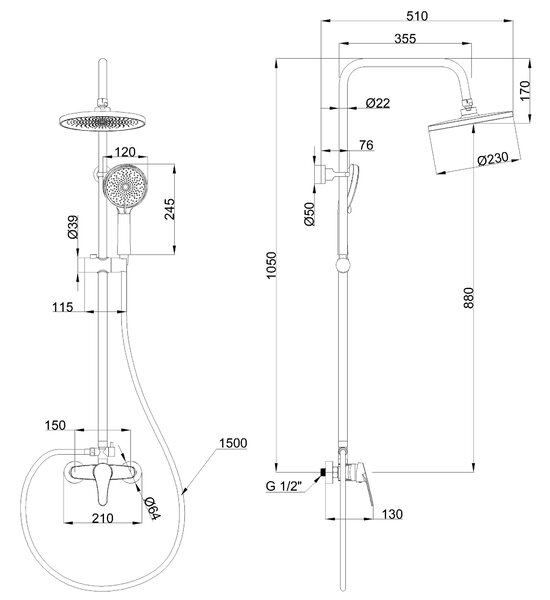 Invena Kalymnos, sprchová súprava s pákovou batériou, chrómová, INV-AU-28-001-V Leták: https://cloud.invena.pl/s/nnXaZKg3crBrRkz/download?path=%2FPli…