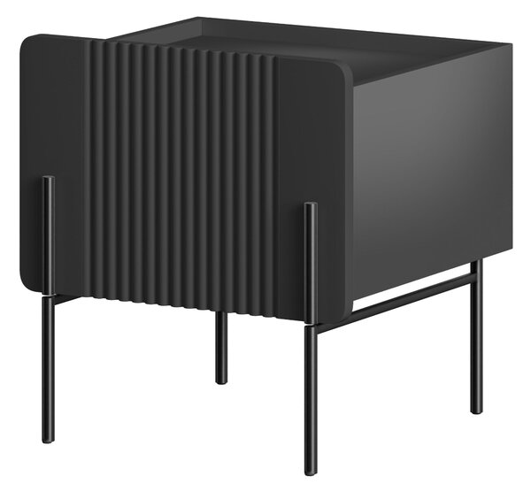 Nočný stolík Malmi 45 cm - čierny mat / čierna