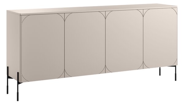 Komoda Sonatia 200 cm - kašmírová / čierna