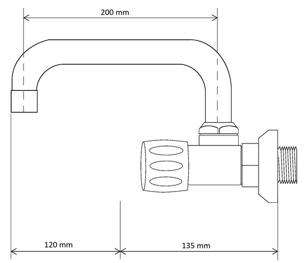Gamma CLASIC C, umývadlová / kuchynská batéria s výlevkou 20cm, 150 mm, chrómová, GMA-BCCS-C-CH