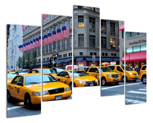 Moderný obraz - žlté taxi (Obraz 125x90cm)