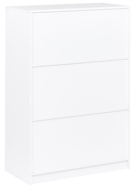 Knižnica s 3 policami biela drevotriesková doska 80 x 40 cm minimalistický štýl matná povrchová úprava regál na knihy