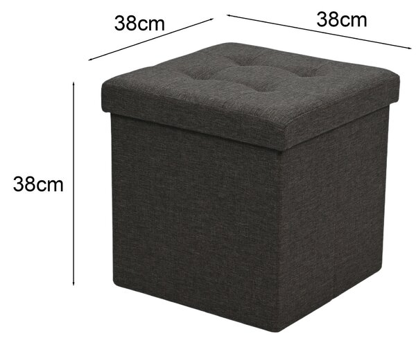 ÚLOŽNÝ BOX NA SEDENIE, textil, kompozitné drevo, 38/38/38 cm Carryhome - Kreslá