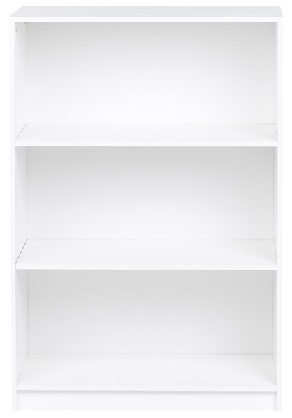 Knižnica s 3 policami biela drevotriesková doska 80 x 40 cm minimalistický štýl matná povrchová úprava regál na knihy