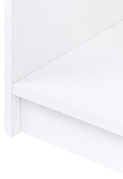Knižnica s 3 policami biela drevotriesková doska 80 x 40 cm minimalistický štýl matná povrchová úprava regál na knihy