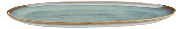 Oválný kameninový tanier Green Reactive Glaze 36 cm