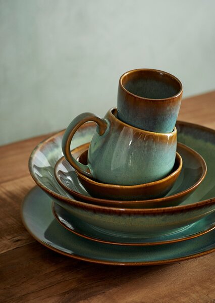 Obedový tanier Green Reactive Glaze