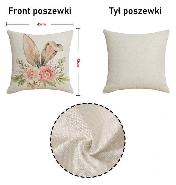 Ľanový poťah na vankúš FLOSPRING 45x45 cm, krémový