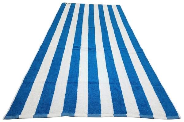 PLÁŽOVÁ OSUŠKA, 90/180 cm, modrá, biela Esposa - Kúpeľňový textil