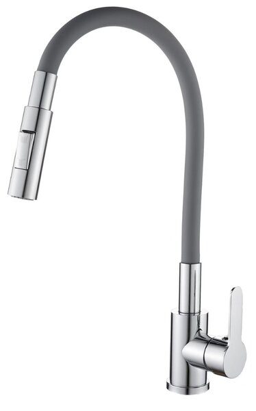 Gamma Flex 4000, stojanková drezová batéria s flexibilným ramenom, 2-funkčný výtok, šedá-chróm, GMA-BFX-4000G