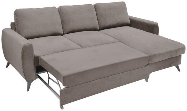 ROZKLADACIA ROHOVÁ SEDAČKA, kov, textil, kompozitné drevo, taupe Livetastic - Online Only obývacie izby, Online Only