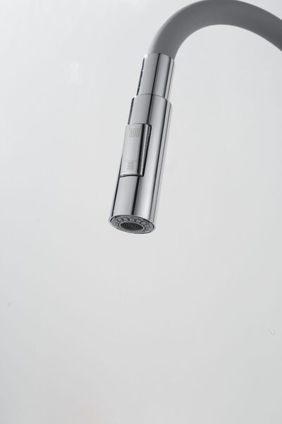 Gamma Flex 4000, stojanková drezová batéria s flexibilným ramenom, 2-funkčný výtok, šedá-chróm, GMA-BFX-4000G