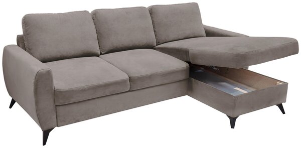 ROZKLADACIA ROHOVÁ SEDAČKA, kov, textil, kompozitné drevo, taupe Livetastic - Online Only obývacie izby, Online Only