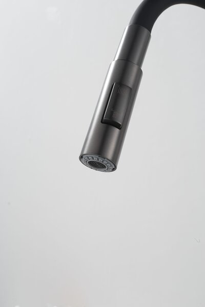 Gamma Flex 4000, stojanková drezová batéria s flexibilným ramenom, 2-funkčný výtok, čierna-grafitová, GMA-BFX-4000GM