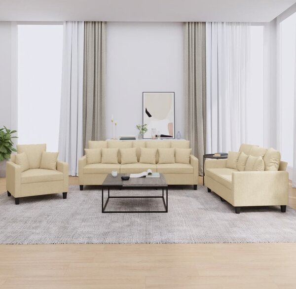 Maison Exclusive – 3-dielna sedacia súprava s vankúšmi, krémová látka