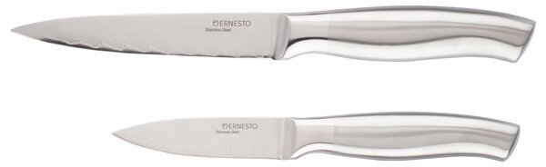 Ernesto® Nôž z damascénskej ocele (nože na zeleninu s rukoväťou z ušľachtilej ocele, 2-dielna súprava) (100339029)