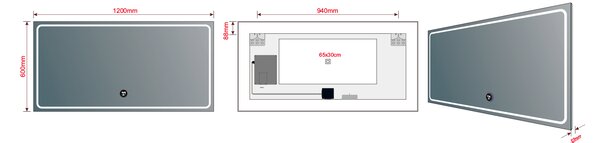 Sapho Sapho, GEMINI zrkadlo s LED osvetlením 120x60cm, chytré funkcie, GM120K